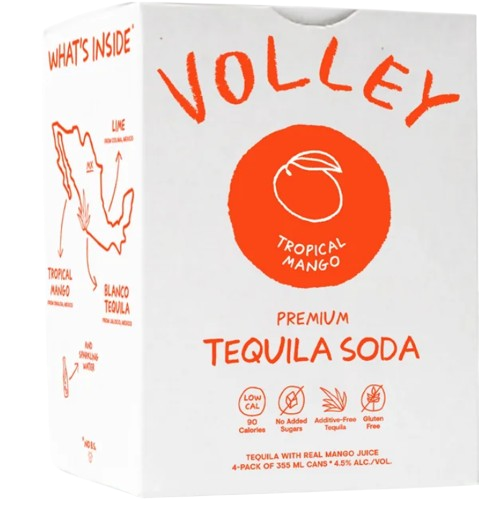 Volley Tropical Mango Seltzer (4 pack) 4x355ml