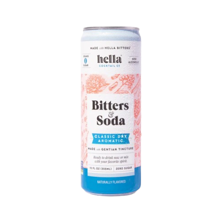 Hella Bitters and Soda Dry Can (BLUE) 4 pack 355ml